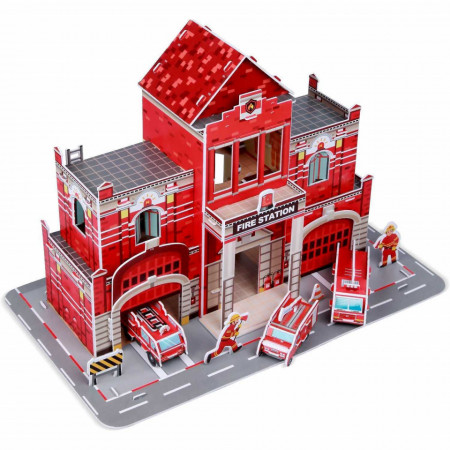 Set constructie puzzle 3D - Statie de pompieri Fiesta Crafts FCT-3047 - Img 1