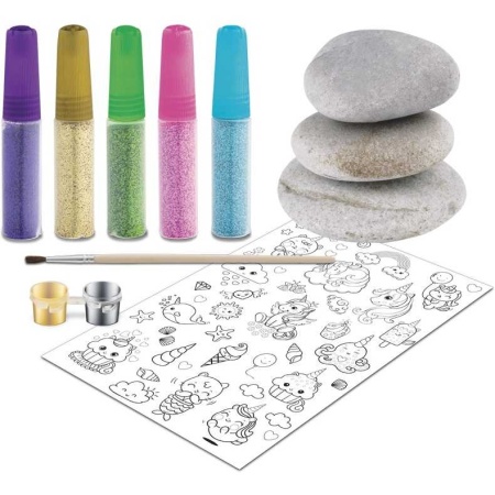 Set pictura pe pietre Glittering Unicorn 12 piese Grafix GR200037 - Img 4