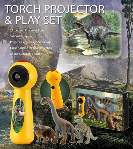 Set proiector tip lanterna &amp; 3 figurine - Dinozauri - Img 2