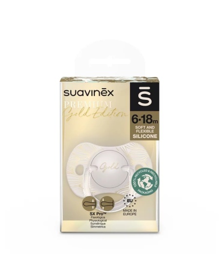 Suzeta fiziologica SX Pro din silicon 6-18 luni Gri Gold Premium - Img 4