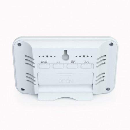 Termometru si higrometru digital de camera, ceas cu alarma, memorie, suport expandabil, alb, AirBi LINE BI1053 - Img 2
