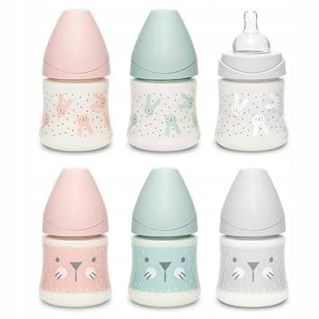 Biberon 150 ml cu tetina rotunda din silicon, debit lent, pisica verde Hygge Suavinex - Img 4