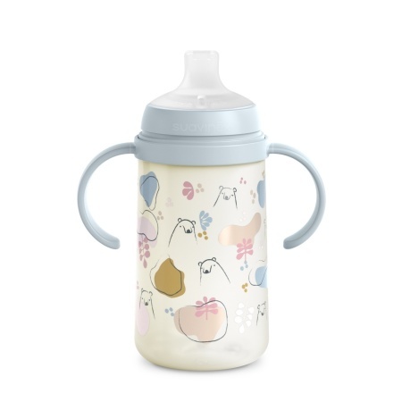 Cana cu mustiuc din silicon, 270 ml, Bears, albastru, Suavinex - Img 2