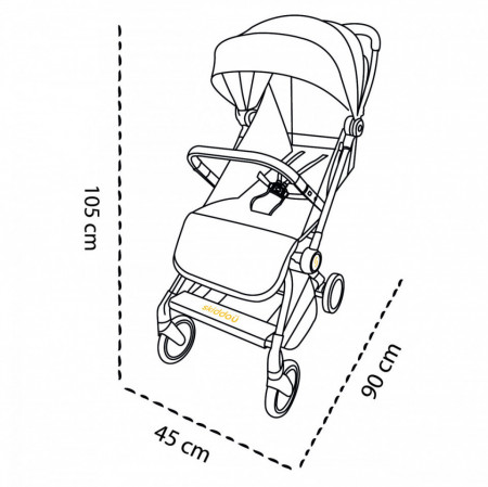 Carucior sport pliabil ultracompact pentru calatorii Espoo+, Vanilla Delight, Beige, Skiddou - Editie Limitata - Img 3