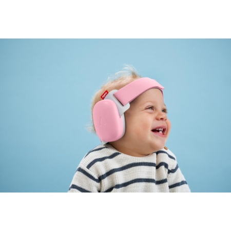 Casti antifonice pentru bebelusi si copii pana la 4 ani, ofera protectie auditiva, SNR 24, roz, ALPINE Muffy Baby Rose Pink ALP29642 - Img 6