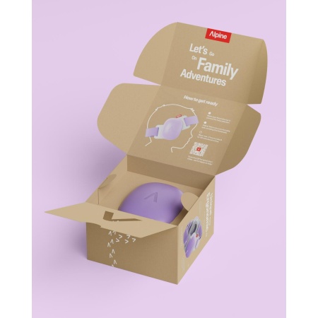Casti antifonice pentru bebelusi si copii pana la 4 ani, ofera protectie auditiva, SNR 24, mov, ALPINE Muffy Baby Dawn Purple ALP29675 - Img 7