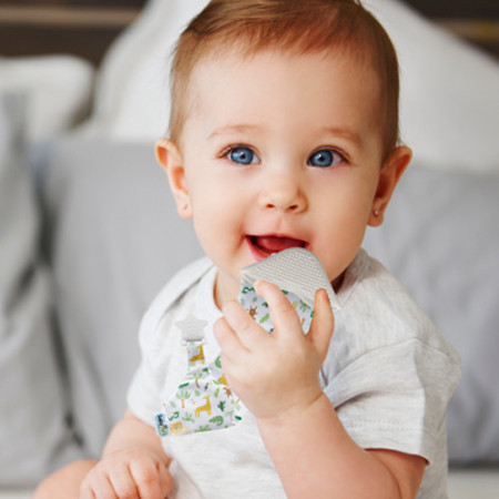 Cravata bebelusi cu accesoriu de dentitie BabyJem (Culoare: Bleu) - Img 3