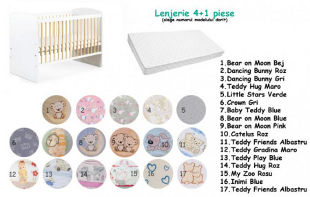 Pachet 3 in 1 Karolina alb-natur 120x60 - Img 3