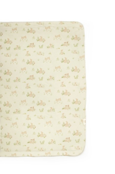 Paturica cu iepurasi pentru nou nascut, 85X85 cm, 100% bumbac organic, Rabbit, BabyCosy - Img 2