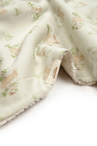 Paturica cu iepurasi pentru nou nascut, 85X85 cm, 100% bumbac organic, Rabbit, BabyCosy - Img 5