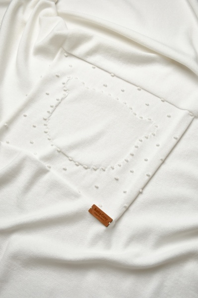 Paturica cu ursulet pentru nou nascut, 100% bumbac organic, TeddyBear, BabyCosy, ecru - Img 4
