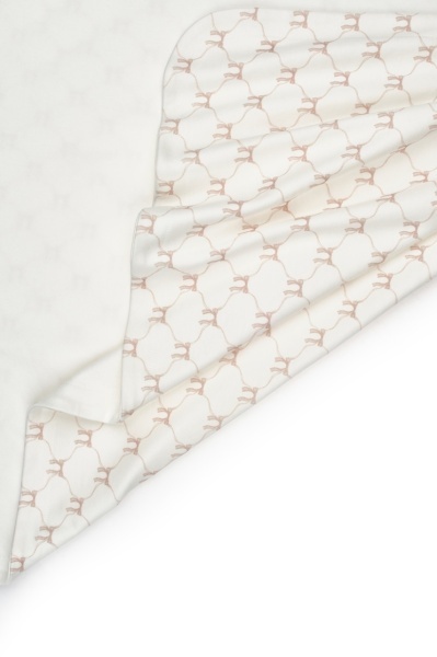 Paturica pentru nou nascut, 100% bumbac organic, Bow, BabyCosy, powder - Img 5