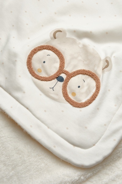Paturica pentru nou nascut, 100% bumbac organic, TeddyBear, BabyCosy - Img 4