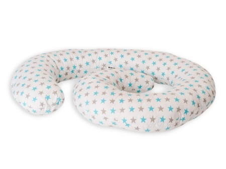 Perna De Alaptare Multifunctionala MyKids Stelute Alb-Grey-Blue - Img 2