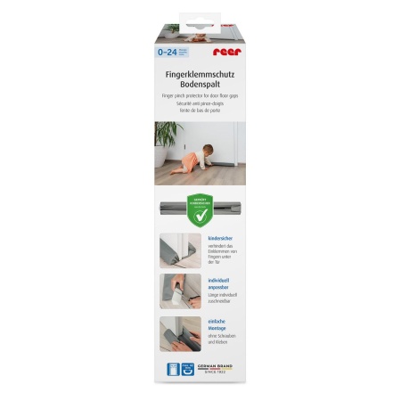 Protectie impotriva prinderii degetelor sub usa, opreste curentii de aer si izoleaza fonic, husa lavabila, 0-24 luni, gri, Reer 70121 - Img 2