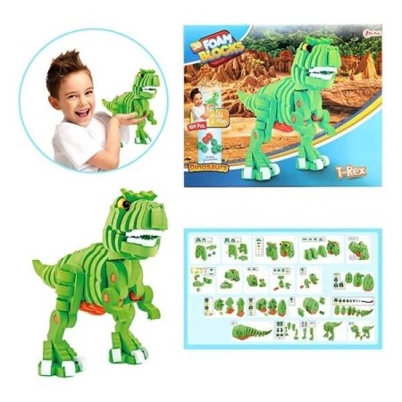 Puzzle 3D Spuma Dino T-Rex 104 piese Toi-Toys TT43542A - Img 3