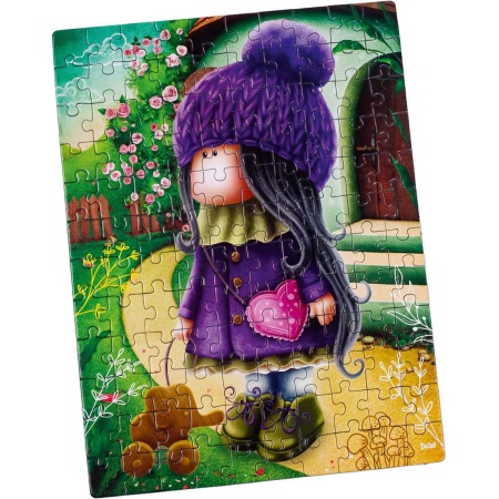 Puzzle Cute doll with an elephant, 23x30 cm, 120 piese De.tail DT100-04 - Img 3