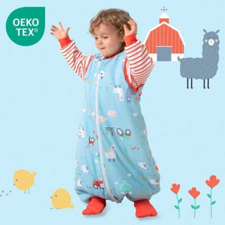 Sac de dormit cu picioruse si maneca lunga detasabila Farmyard 90 cm + manseta 3.5 Tog - Img 2
