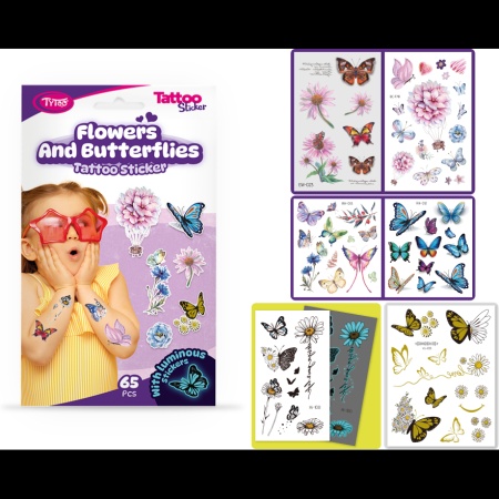 Set 65 tatuaje temporare tip autocolante Flori si Fluturi Tytoo KOPXX1800016 - Img 3