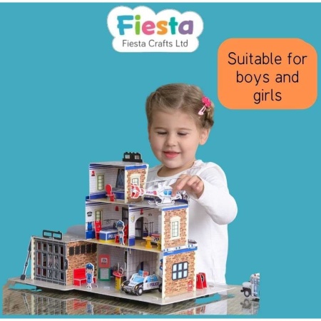 Set constructie puzzle 3D - Statie de politie Fiesta Crafts FCT-3058 - Img 4