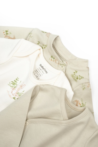 Set de 10 piese pentru nou nascut, 100% bumbac organic, Rabbit, BabyCosy - Img 5
