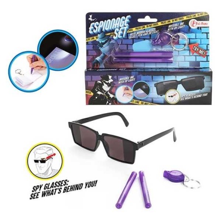 Set spionaj format din ochelari spion, 2 pixuri invizibile si lanterna UV Toi-Toys TT35137A - Img 2