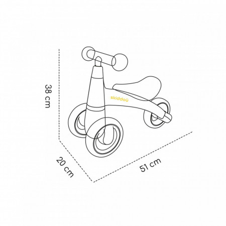 Tricicleta Berit Ride-On, Sky High, Bleu, Skiddou - Img 2