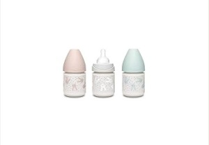 Biberon 150 ml cu tetina rotunda din silicon, debit lent, iepuras roz Hygge Suavinex - Img 4