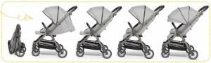 Carucior sport pliabil Skiddou Mell Onyx, ultracompact pentru calatorii, Negru - Img 7