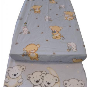Cearceaf Imprimat cu Elastic Albastru 120X60 - Img 3