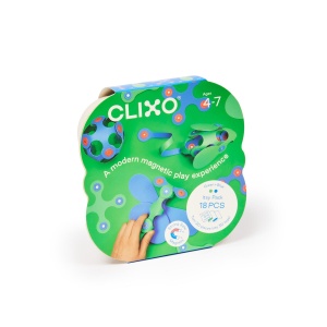 Clixo® joc magnetic de construit - Itsy Albastru & Verde (18 piese) - Img 2
