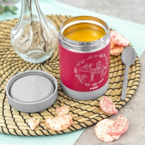 Cutie termica pentru mancare, otel inoxidabil vidat, 300 ml, rosie, Reer ColourDesign 90412 - Img 2