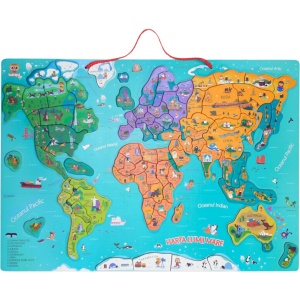 Harta mare a lumii - puzzle magnetic (lb.romana)