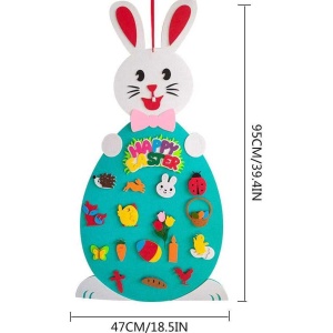 Iepuras din fetru cu 19 decoratiuni, Paste, 95x47 cm Bambinice BN049 - Img 4