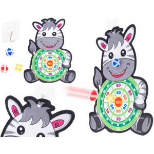Joc Darts cu Scai Zebra - 3 Mingi Incluse Ikonka IK18315 - Img 2