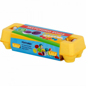 Joc educativ Matching eggs, Set 12 oua pentru invatarea formelor si culorilor Ikonka IK17739 - Img 3