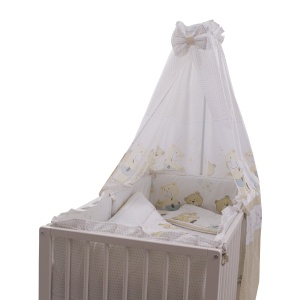 Lenjerie MyKids Teddy Play Bej 5+1 Piese M1 140x70 cm - Img 2