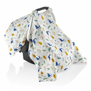 Protectie soare din muselina pentru scaun auto 0-13 kg (Model: Zoo) - Img 2