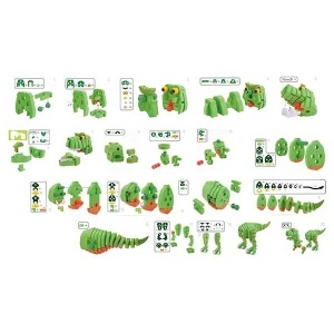 Puzzle 3D Spuma Dino T-Rex 104 piese Toi-Toys TT43542A - Img 4