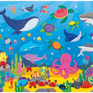 Puzzle Podea: Numaram animalute marine (30 piese) - Img 2