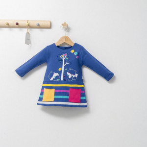Rochita pentru fetite Colorful autum, Tongs baby (Culoare: Albastru, Marime: 24-36 luni)