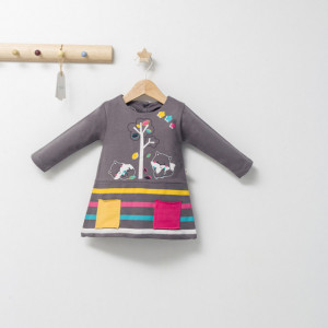 Rochita pentru fetite Colorful autum, Tongs baby (Culoare: Gri, Marime: 6-9 luni) - Img 2