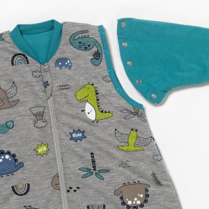 Sac de dormit cu picioruse si maneca lunga detasabila Dinosaur 70 cm + manseta 2.5 Tog - Img 2