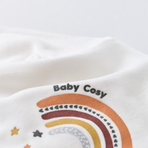 Salopeta Curcubeu cu maneca lunga si botosei din 80%bumbac organic si 20% poliester - Ecru, Baby Cosy (Marime: 6-9 luni) - Img 6