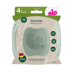 Set 2 castroane nip® Green pentru mancarea copiilor cu motive gravate laser, din materiale naturale regenerabile, fara BPA, fara melamina, lavabile in masina de spalat vase, Made in Germany, 4+ luni, verde, nip 38844 - Img 4