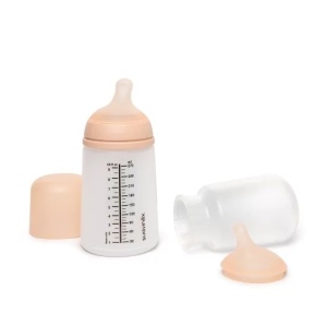 Set biberon anticolici 270 ml + tetina cu debit mediu + saculet silicon Zero Zero Suavinex - Img 3