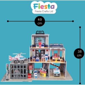Set constructie puzzle 3D - Statie de politie Fiesta Crafts FCT-3058 - Img 5