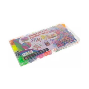 Set creativ elastice loom colorate cu organizator si accesorii, 1500 piese Kruzzel MY18061 - Img 2