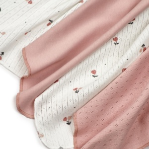 Set de 7 batistute din bumbac pentru bebelusi, BabyCosy, 25cmX25cm, roz - Img 3