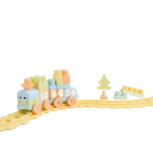 Set de constructii cu trenulet - 36 piese (pastel)